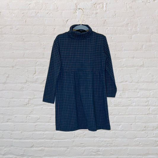 Tiny Cottons Turtleneck Grid Dress (4T)