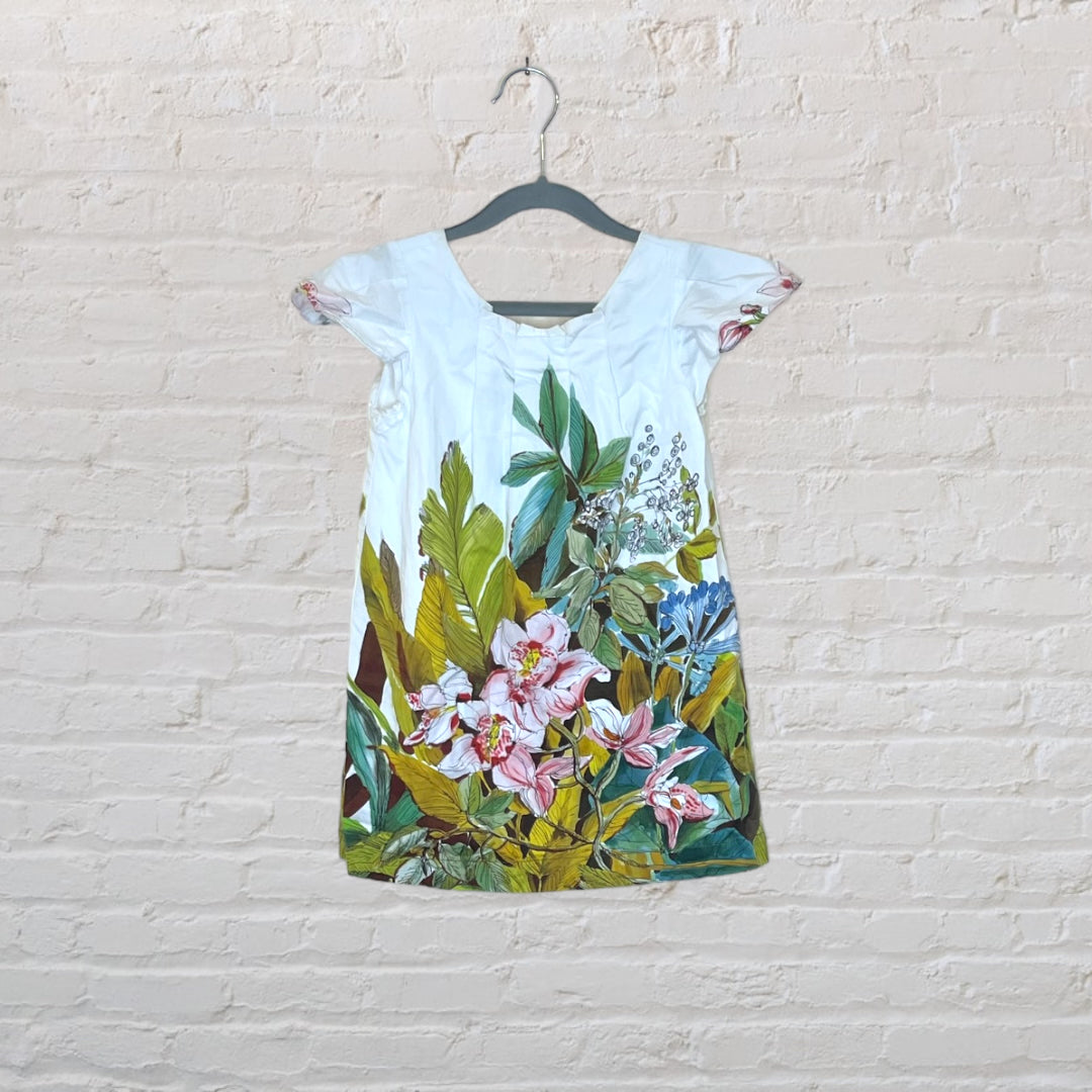 Zara Floral Mural Pleated Dress - 5T