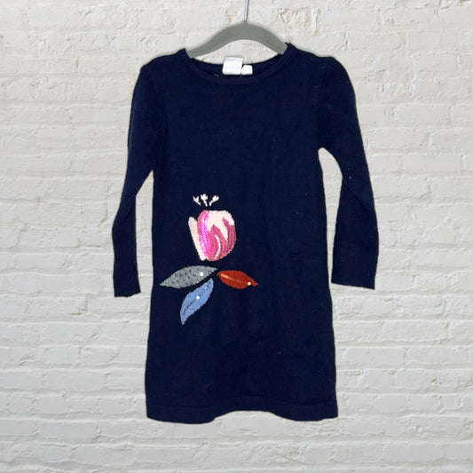 Deux Par Deux Knit Flower Sweater Dress