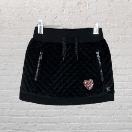 Deux Par Deux Quilted Velour Skirt (3T)