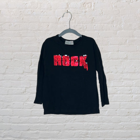 Zara Flip Sequin 'Rock' Long-Sleeve - 5T