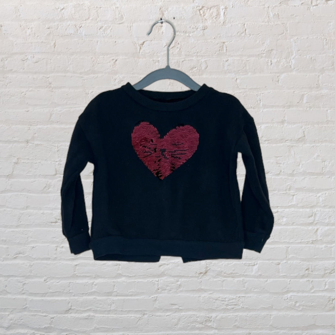 Zara Flip-Sequin Heart Sweater (2T)