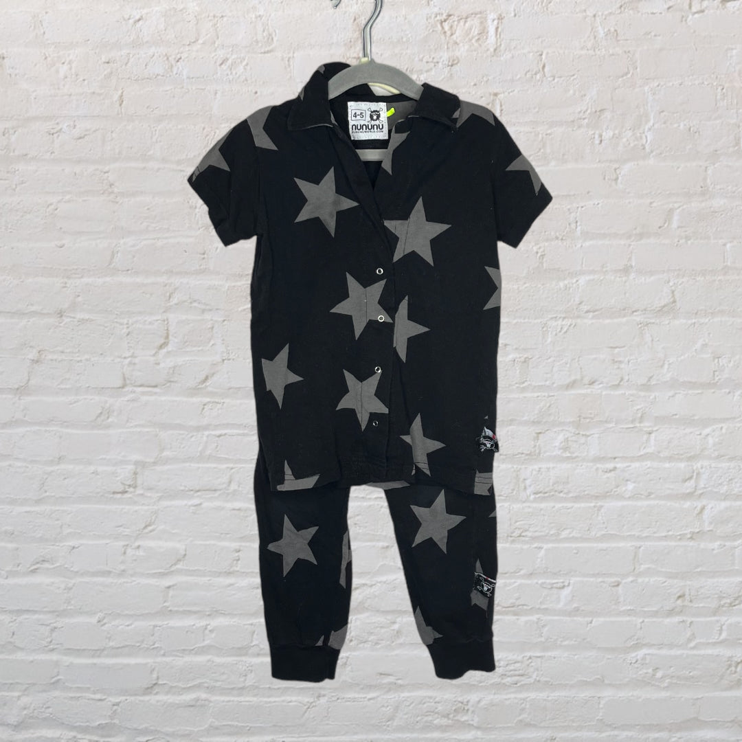 Nununu Collared Star Print Pyjama Se (4-5)