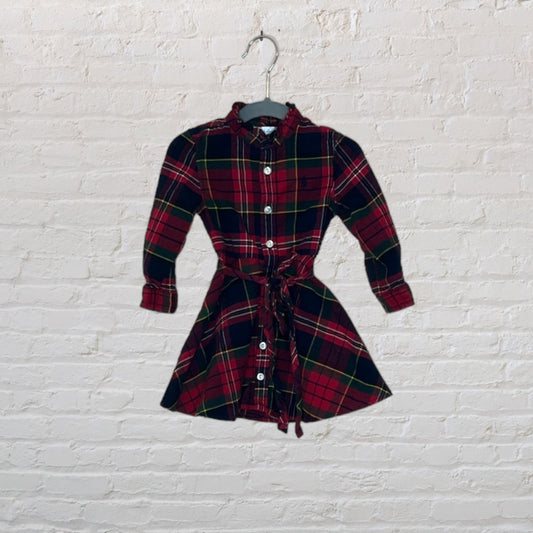 Ralph Lauren Plaid Tie-Waist Dress  (12M)