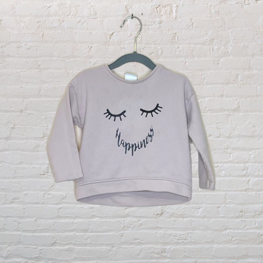Zara 'Happiness' Smiley Sweater - 18-24