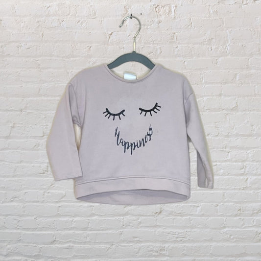 Zara 'Happiness' Smiley Sweater - 18-24