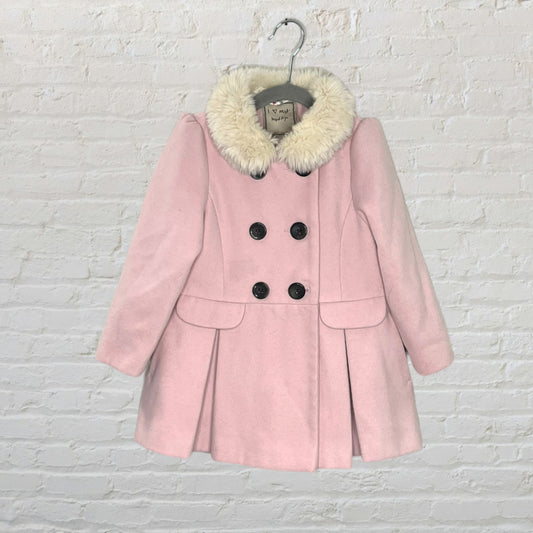 Next UK Faux Fur Collar Peacoat (4T)