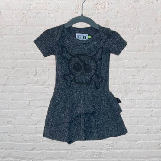 Nununu Skull & Crossbones Onesie Dress (6-12)