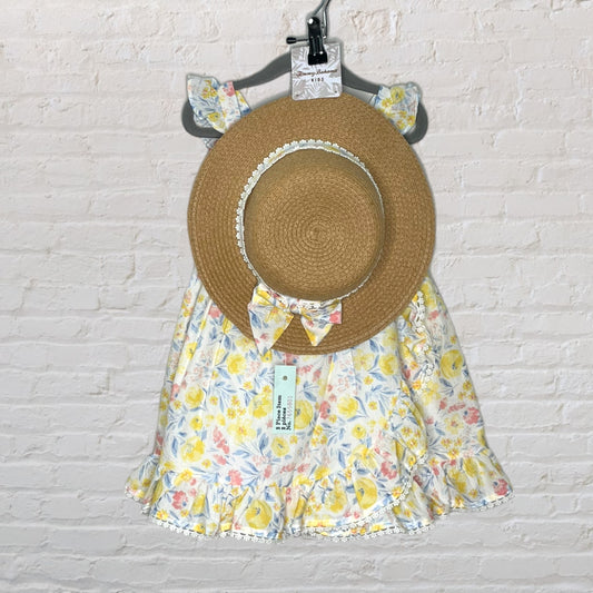 Tommy Bahama Floral Sun Dress & Straw Hat Set (2T)