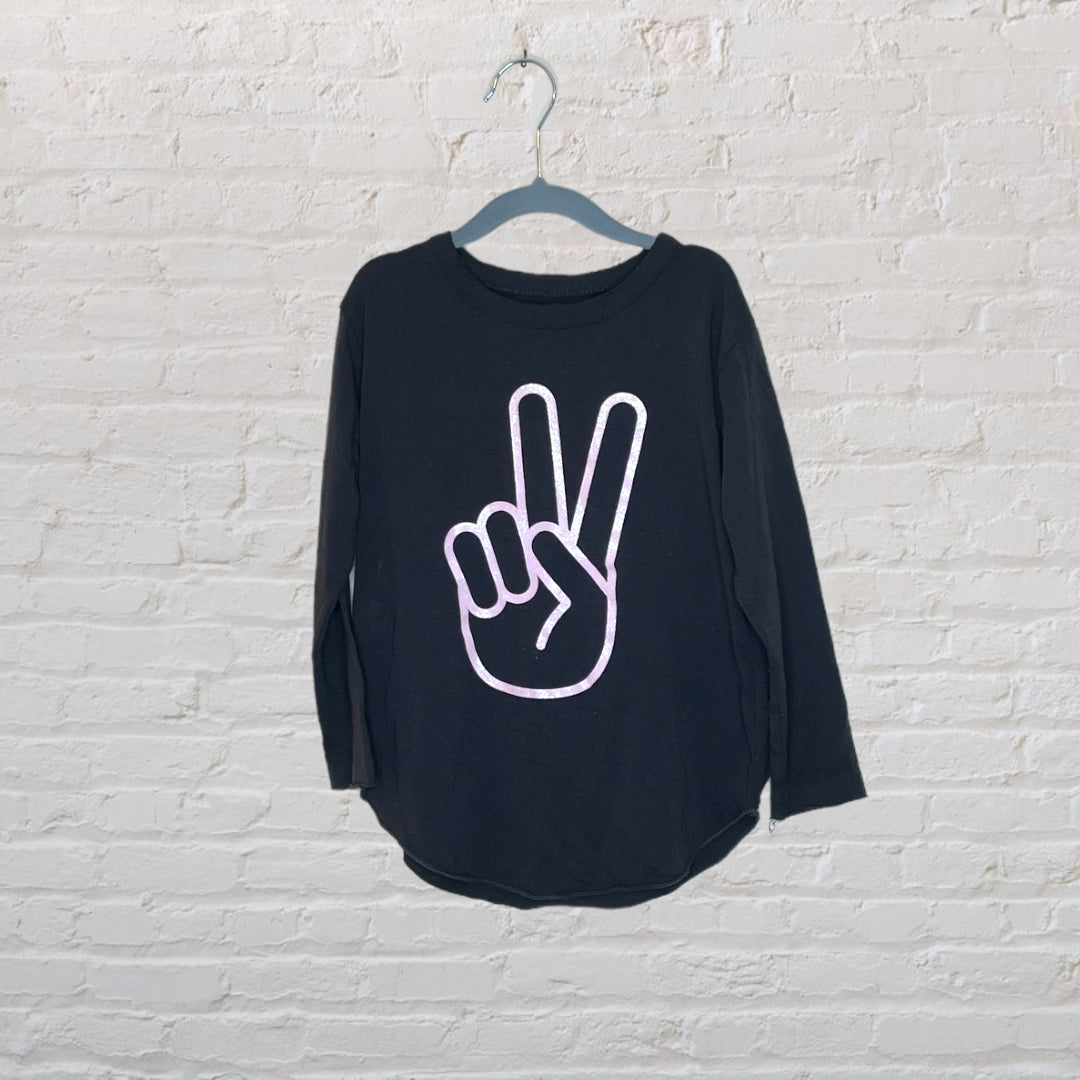 Chaser Glitter Peace Sign Long-Sleeve - 6