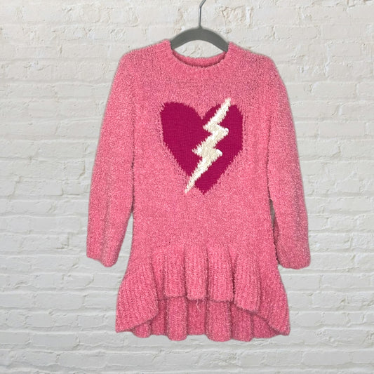 Hatley Knit Peplum Heart & Bolt Dress (5T)