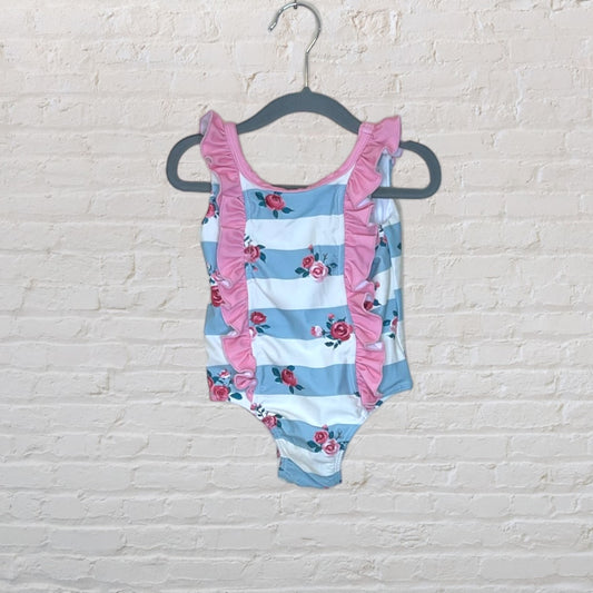 Cheeky Plum Floral Ruffle Swimsuit - 3T