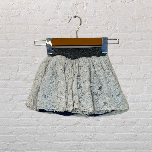 Floral Lacy Layered Skirt - 2T