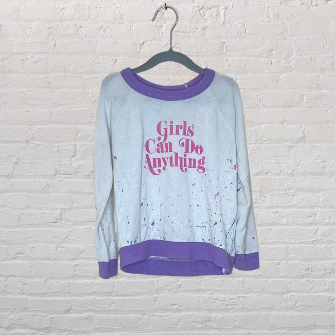 Chaser 'Girls Can Do Anything' Paint Splatter Sweater  (6)