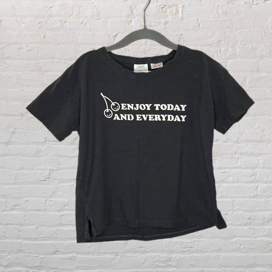 Zara 'Enjoy Today and Everyday' Boxy T-Shirt (4T)
