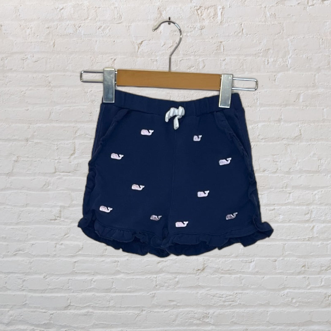 Vineyard Vines Embroidered Whale Ruffle Shorts - 4T