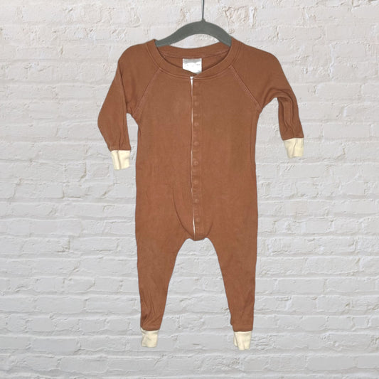 Jax + Lennon Ribbed Snap Romper (6-)