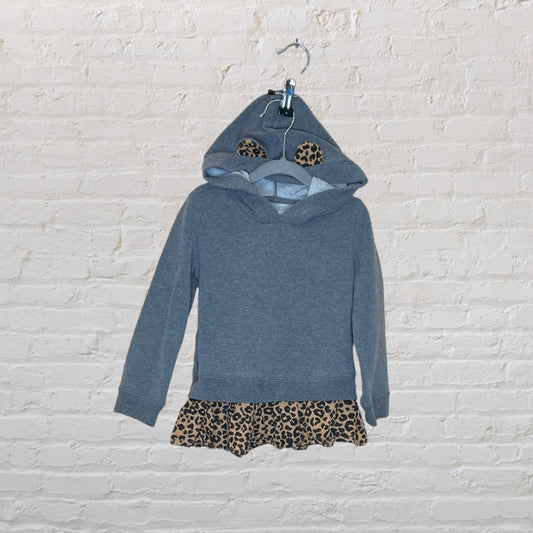 Tucker + Tate Leopard Peplum Hoodie With Ears - 3T