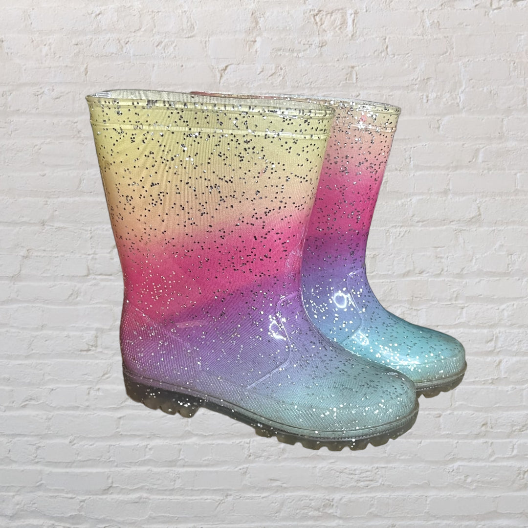 Old Navy Rainbow Glitter Rainboots (Footwear 10)