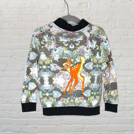 Eleven Paris x Disney Floral Bambi Bomber Sweater (4T)