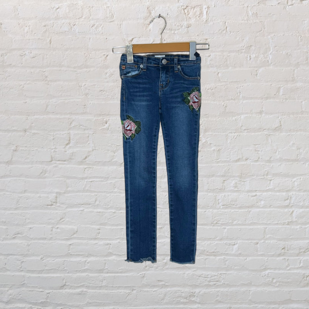Hudson Embroidered Rose Skinny Jeants - 6