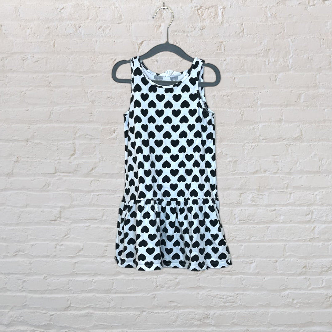 H&M Heart Print Drop Waist Dress - 5-6