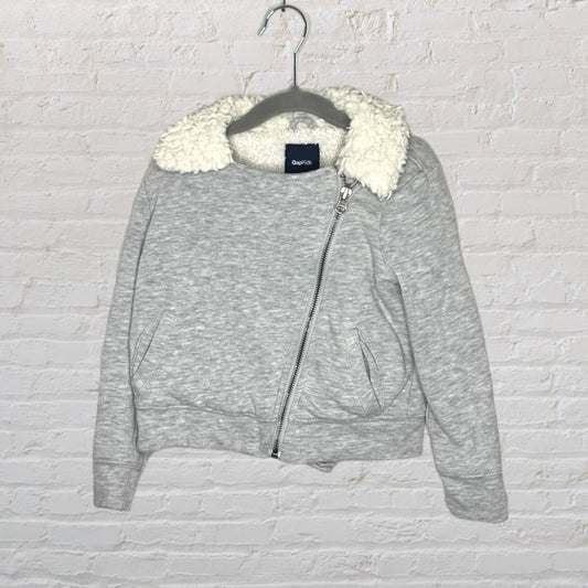 Gap Sherpa-Lined Asymmetrical Zip Shacket (4-5)