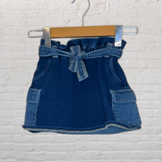 United Colors of Benetton Two-Tone Denim Paperbag Waist Skirt (4T)