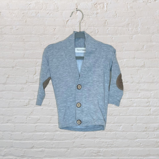 Os & Oakes Bamboo/Cotton Elbow Patch Cardigan (12-18)