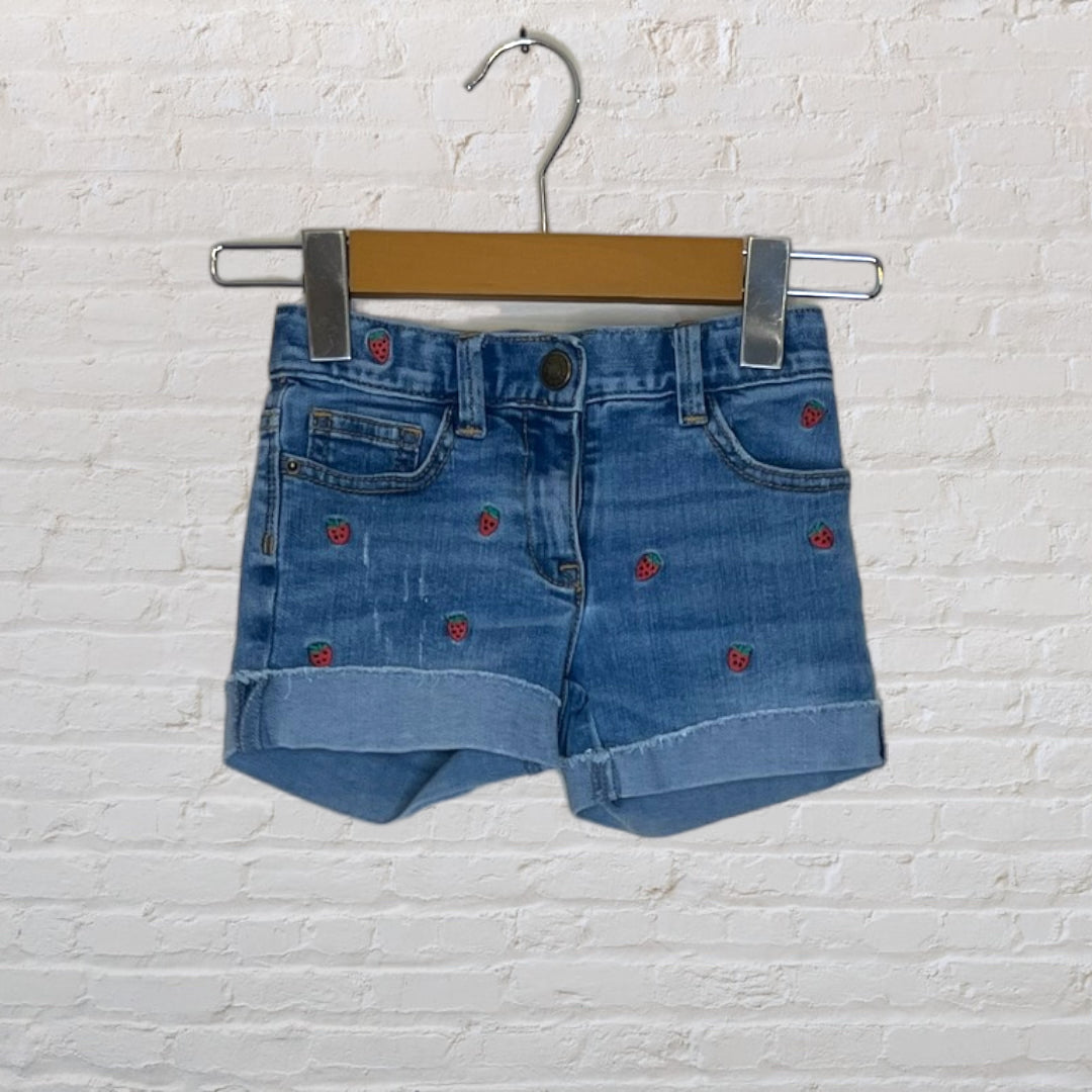 Crewcuts Embroidered Strawberry Denim Shorts (4T)