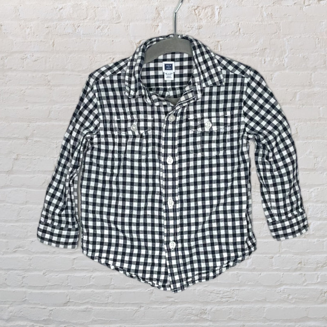 Janie and Jack Gingham Linen Shirt (18-24)