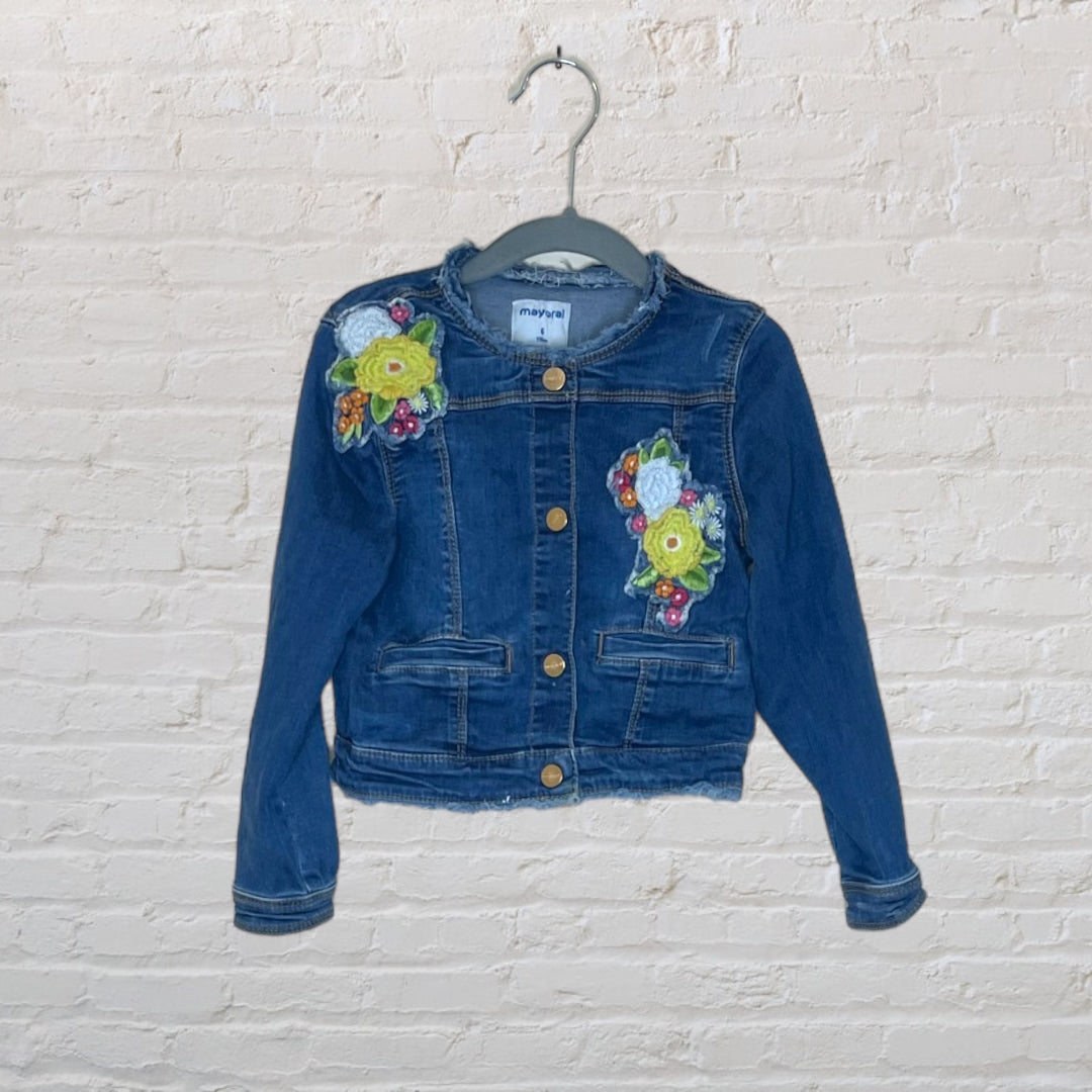 Mayoral Embroidered Jean Jacket - 4T