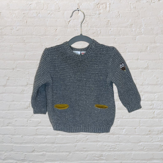Zara Embroidered Owl Knit Sweater (9-12)