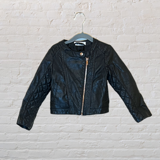 H&M Quilted Faux Leather Biker Jacket (4T)
