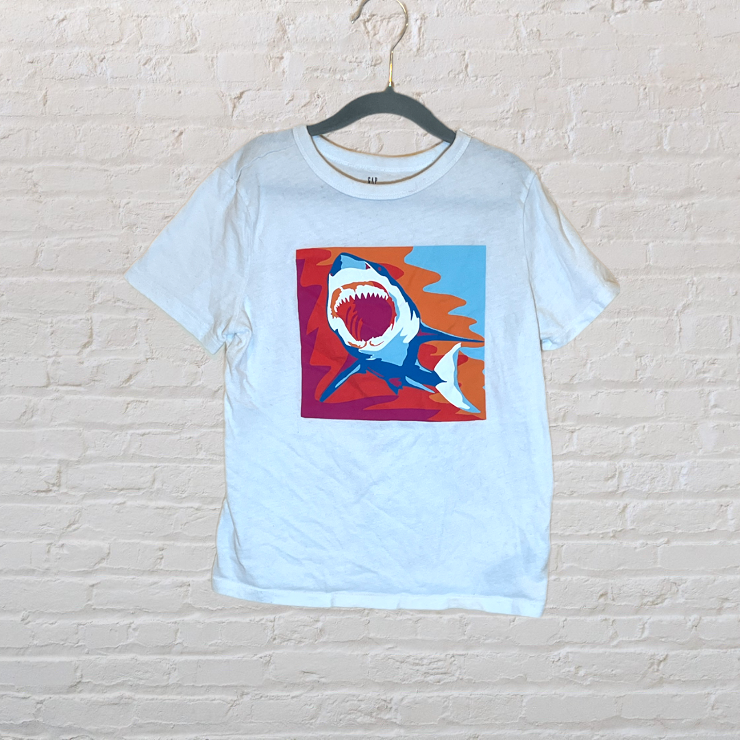 Gap Watercolour Shark T-Shirt (6-7)