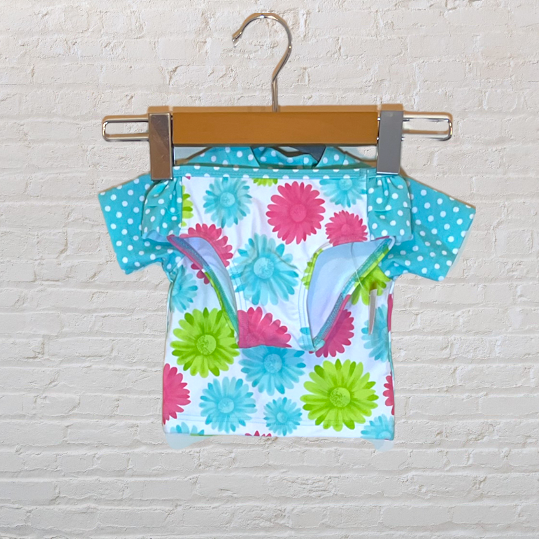 NEW! Little Me Two-Piece Floral Rash Guard Swimsuit (6-9)