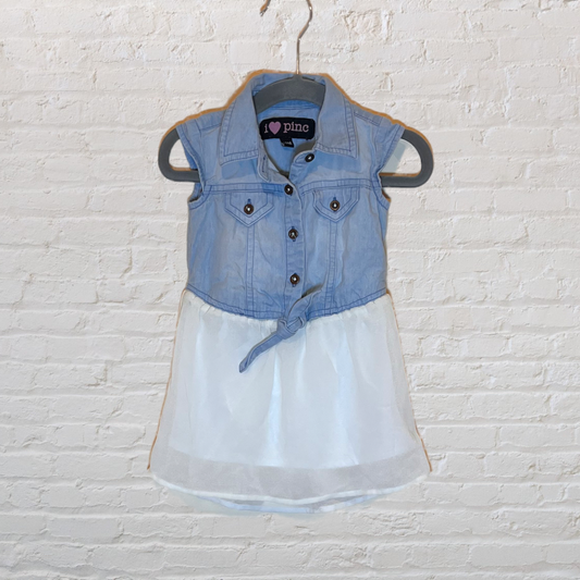 I ❤️ Pinc Denim Dress With Chiffon Skirt (12M)