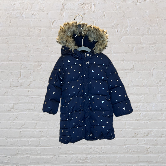 NEW! Gap ColdControl Ultra Max Heart Print Long Puffer Jacket (4T)