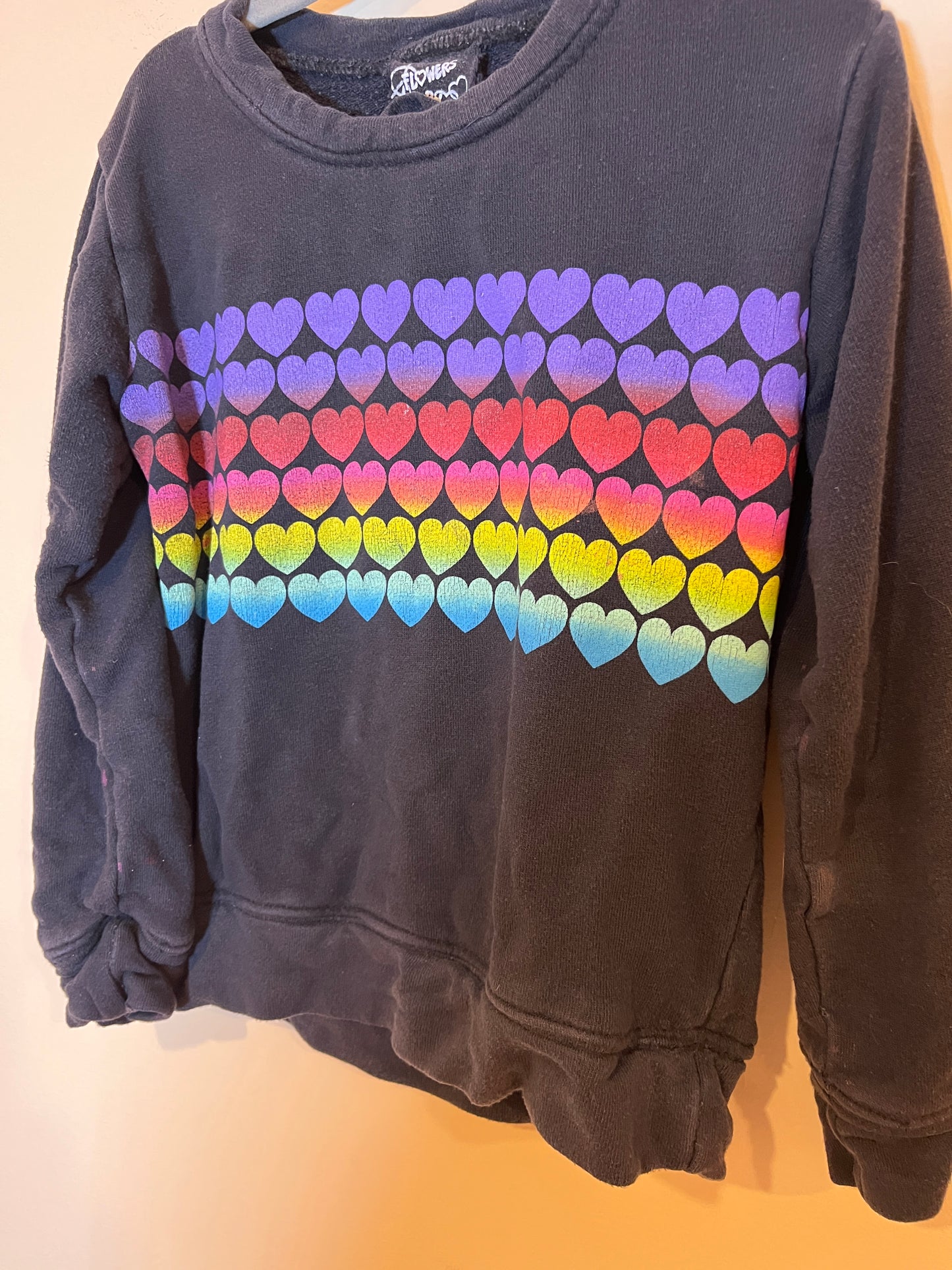 Flowers By Zoe Rainbow Hearts Sweater (4T)