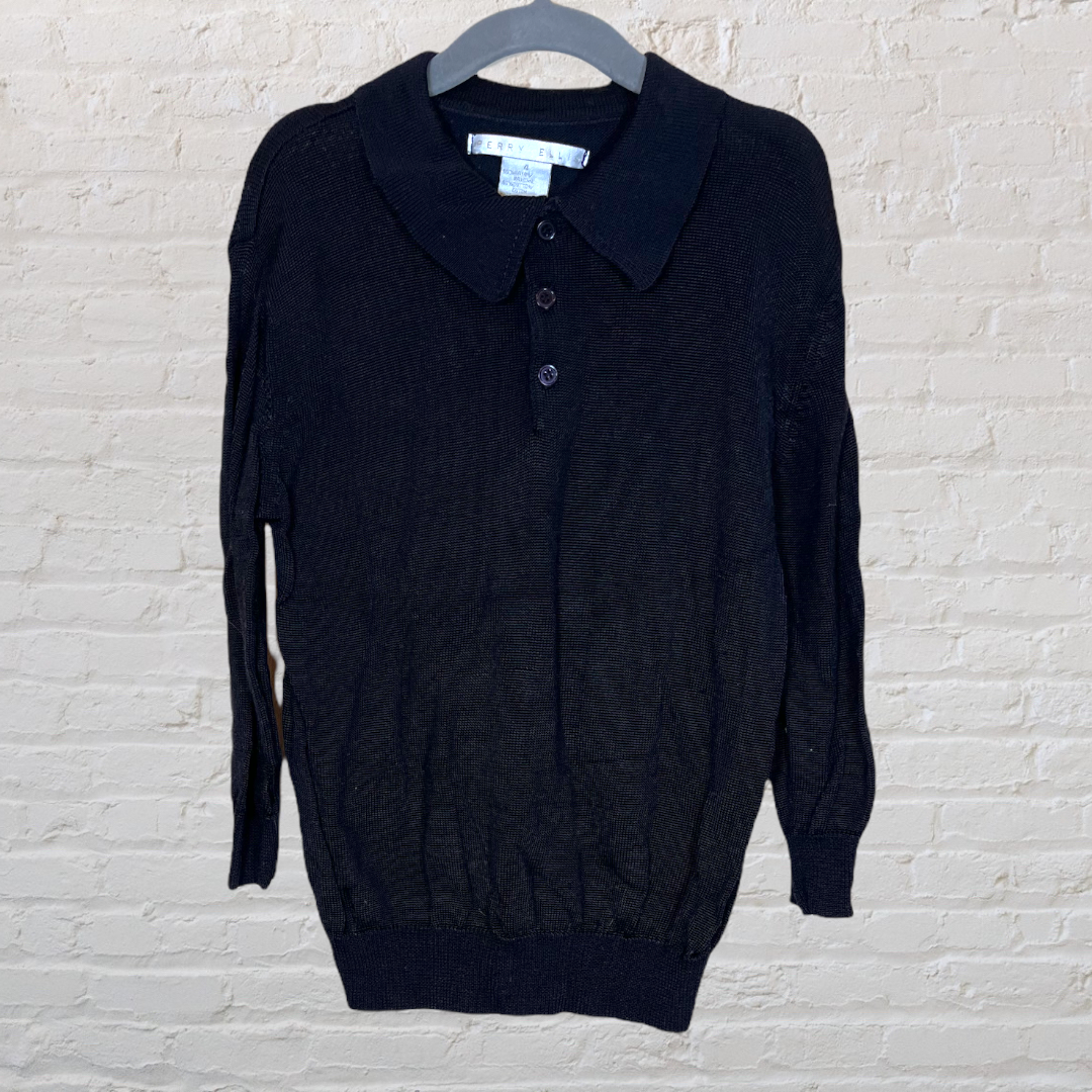 Perry Ellis Knit Collared Long-Sleeve (4T)