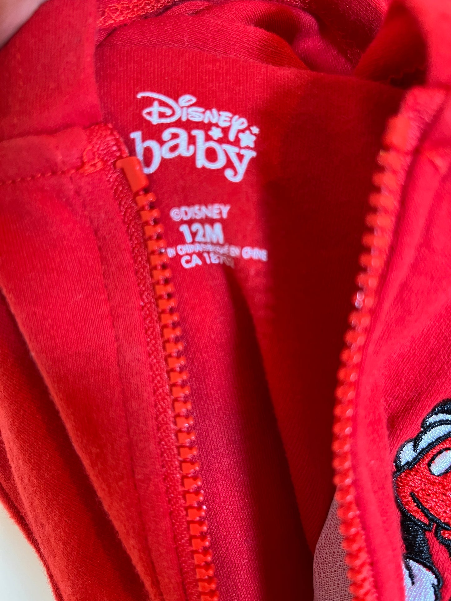 Disney Baby Light Hoodie With Mickey Patch (12M & 18M)