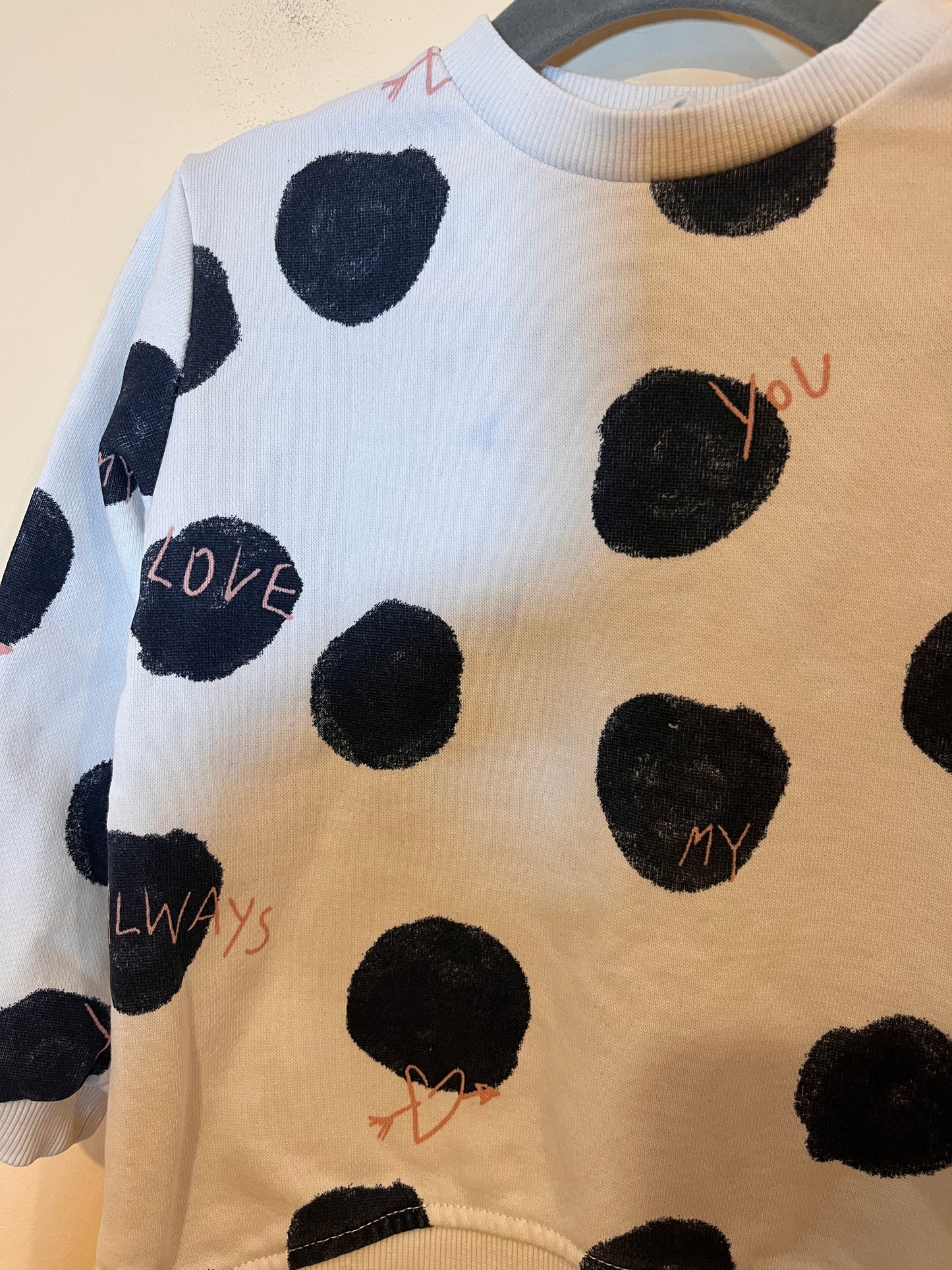 Zara Polka Dot "Love You Always" Sweater (18-24)