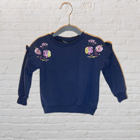 Preview Embroidered Floral Ruffle Sweater (2T)