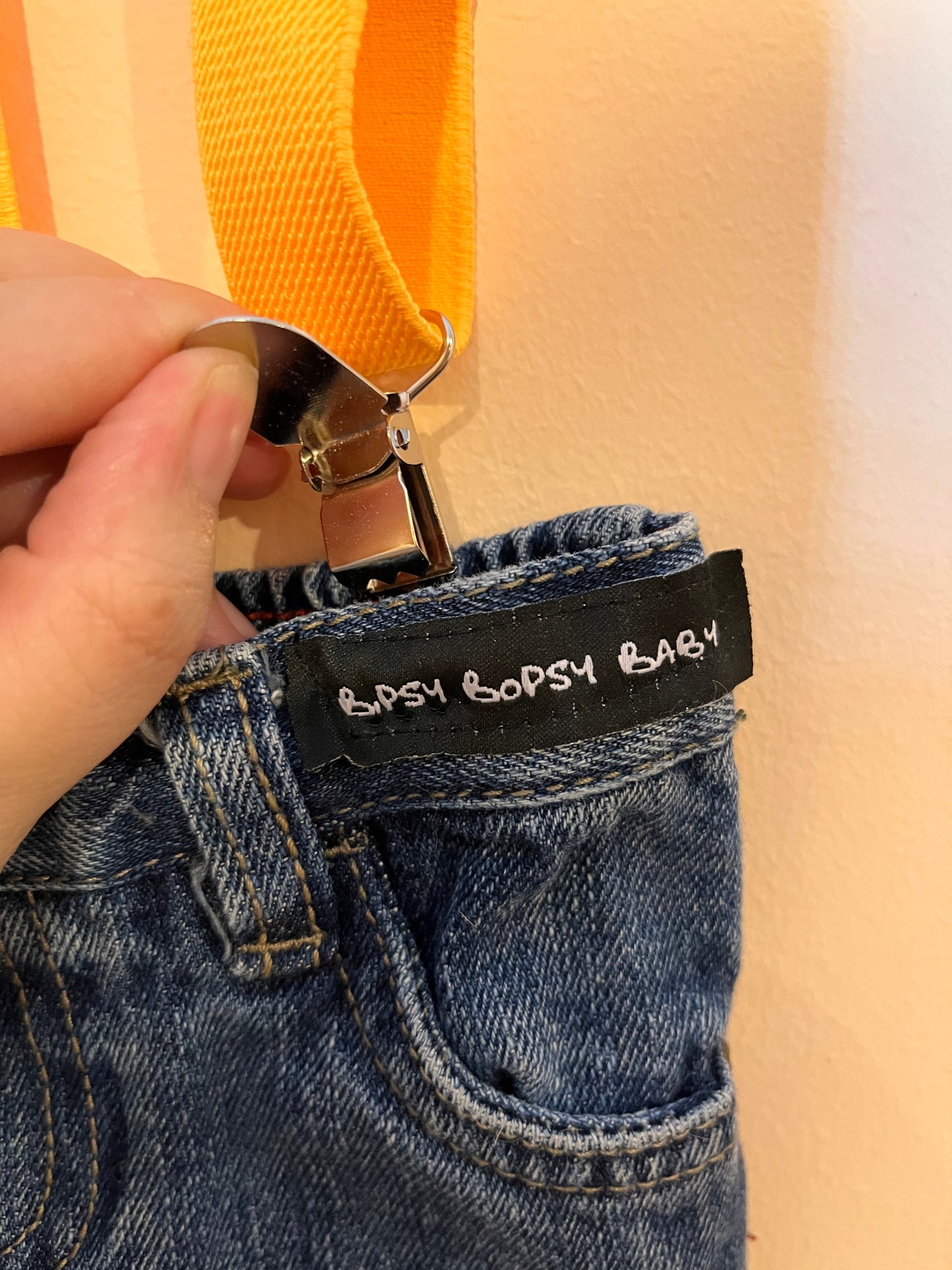 Bipsy Bopsy Baby Hand-Painted Jeans With Suspenders (6M)