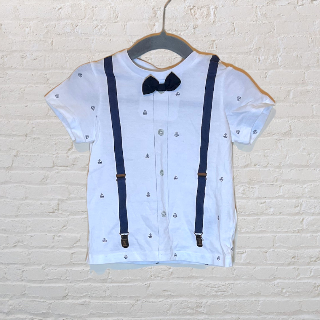 H&M Bowtie & Suspenders T-Shirt (6M)