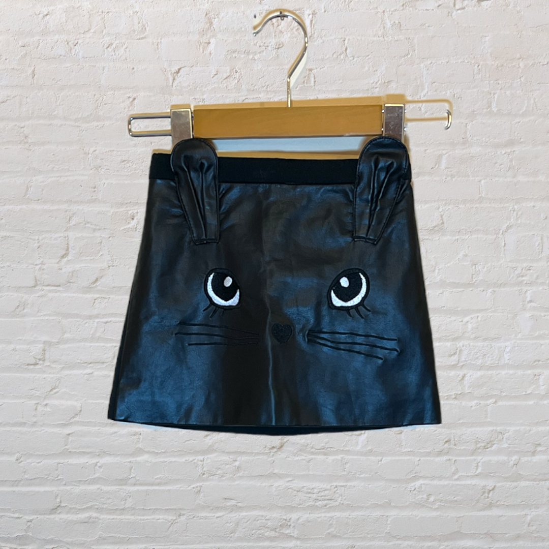 H&M Faux Leather Cat Skirt (4T)