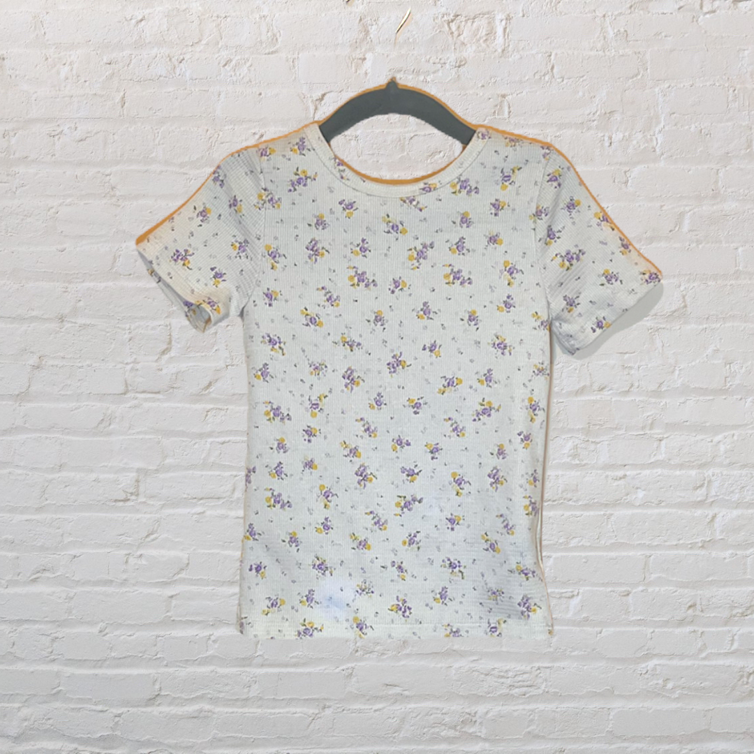 Small Shop Waffle Knit Scoop-Back Floral T-Shirt (4T)