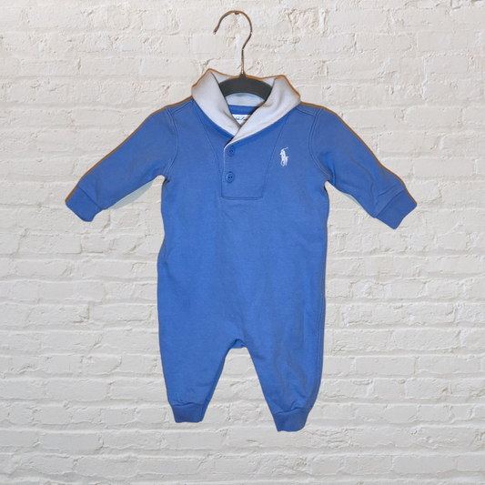 Ralph Lauren Knit Collared Romper (3M)