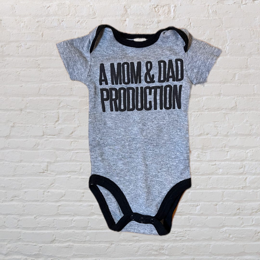 Modern Baby "A Mom And Dad Production" Onesie (0-3)