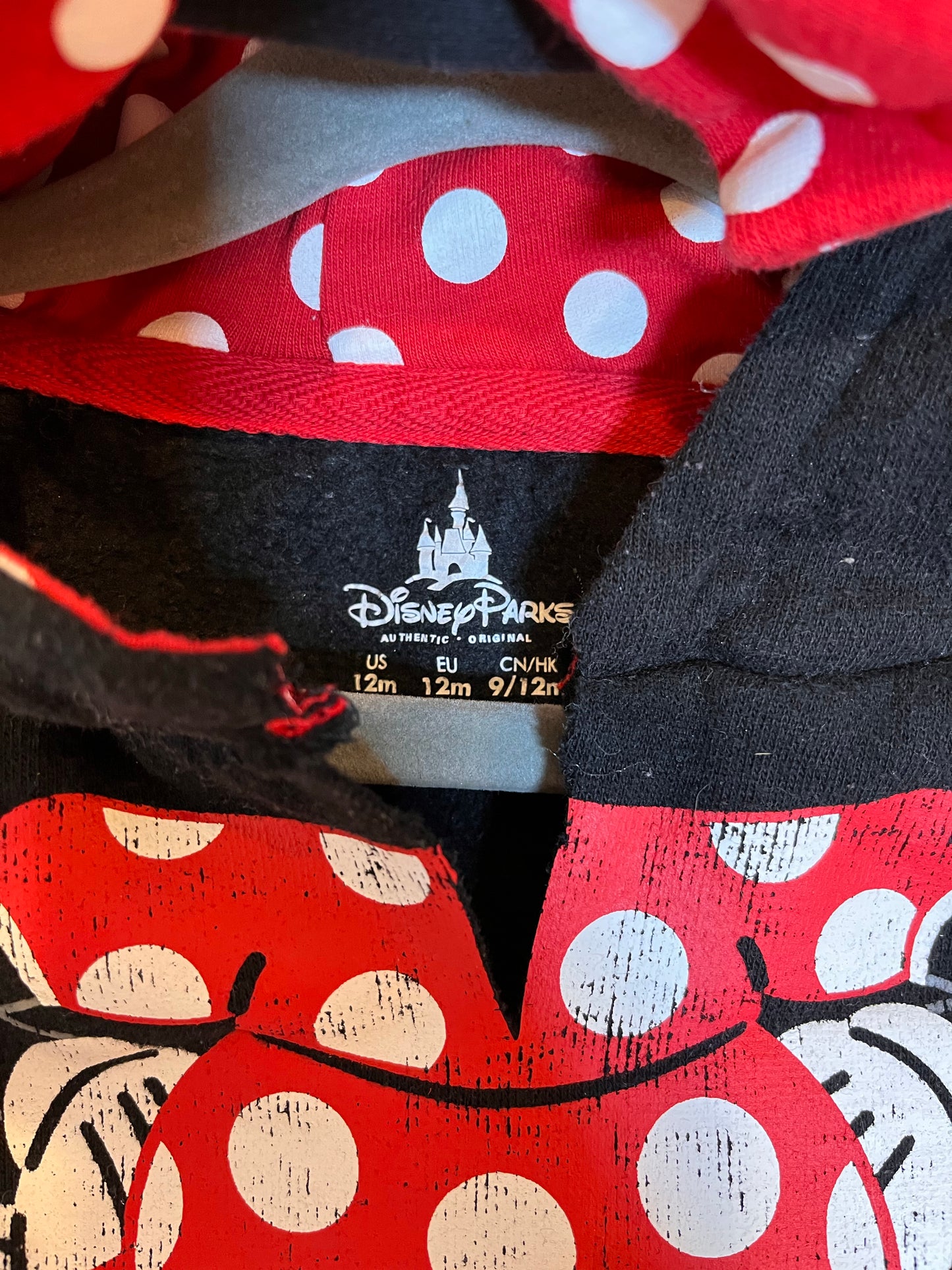 Disney Parks Minnie Hoodie With Bow & Ears (12M)